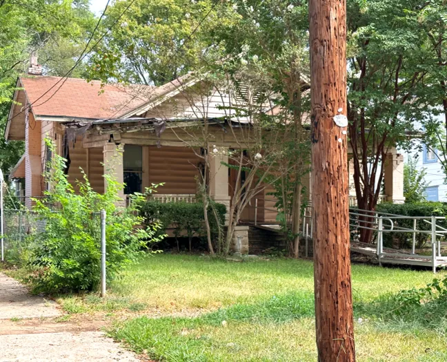 Storm-damaged house in the Highland neighborhood of Shreveport, LA